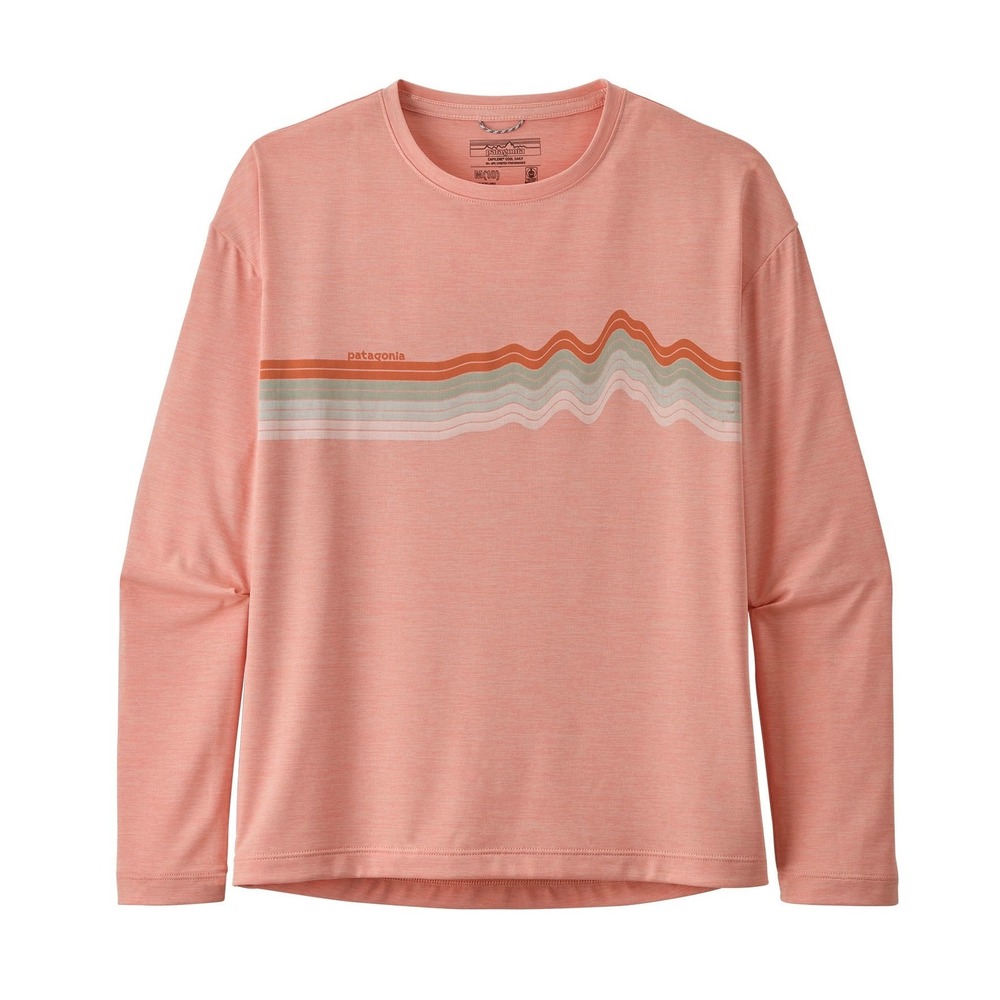 Patagonia Girls Long-Sleeve Capilene Cool Daily T-Shirt, Flamingo Pink Sz L 12